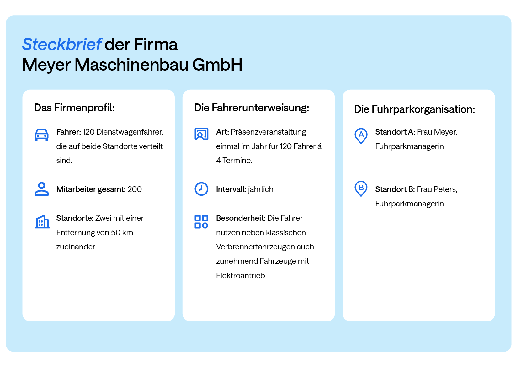 Steckbrief Meyer Maschinenbau Beispielfirma zur Unterweisung