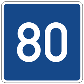 Zeichen 380 Richtgeschwindigkeit, StVO 1988