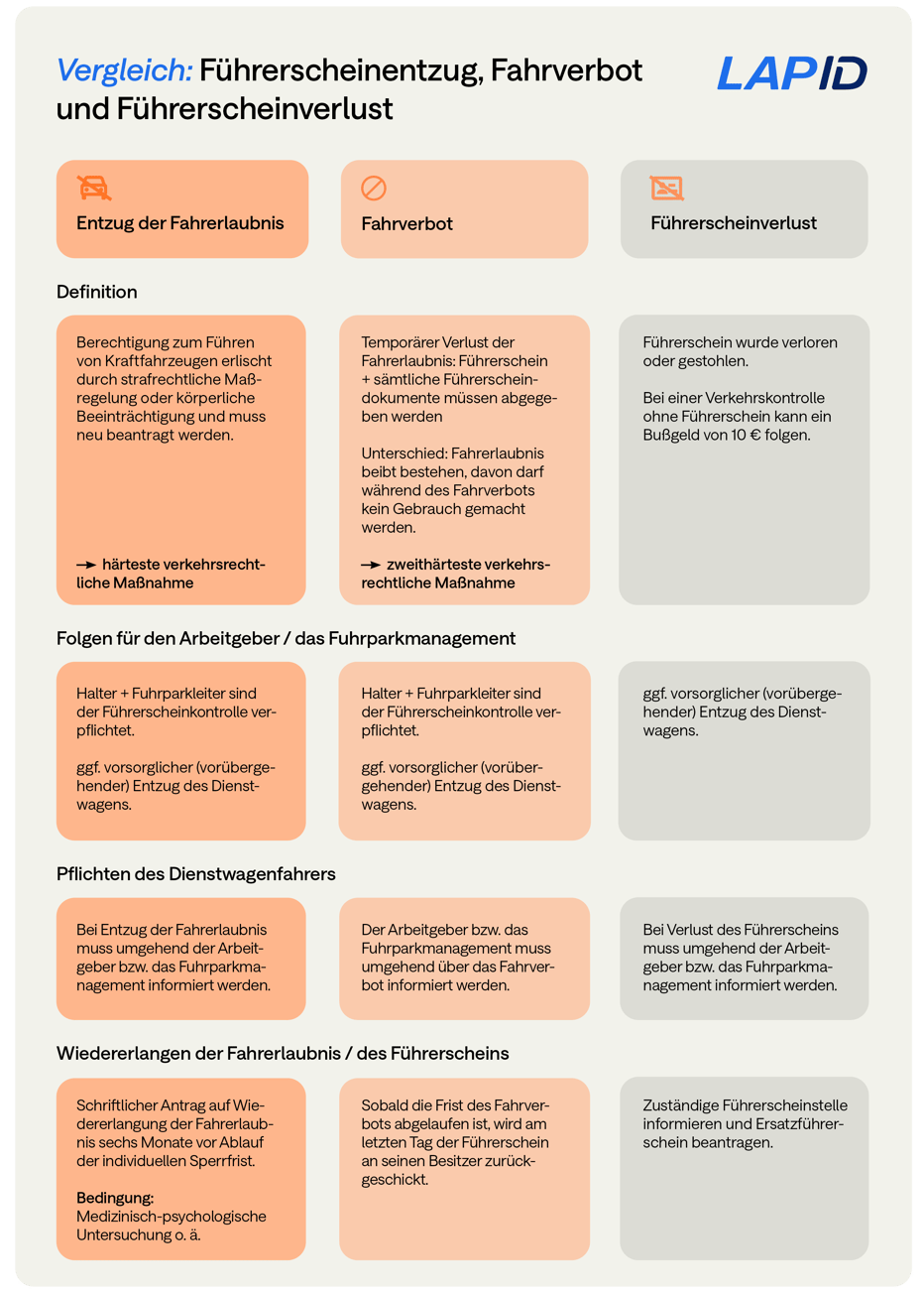 Vergleich Führerscheinverlust